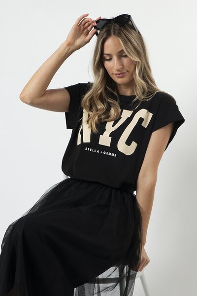Stella + Gemma Cuff Sleeve NYC T-Shirt-new-Preen