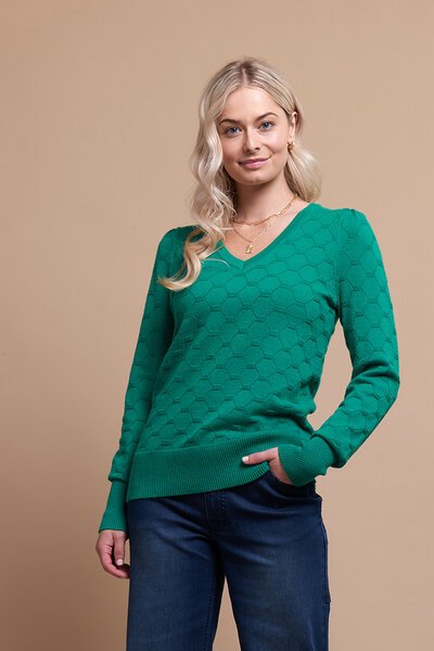 Memo Textured V Neck Sweater-new-Preen