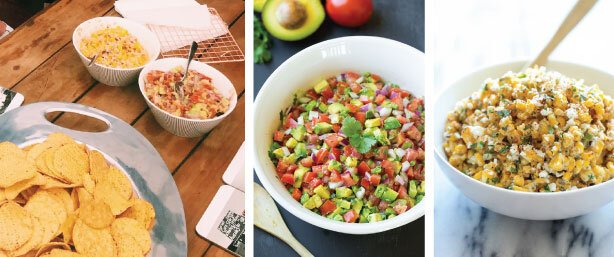 Mexican corn dip and salsa Mexican corn dip and salsa