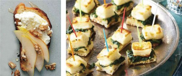 pear crostini halloumi bites