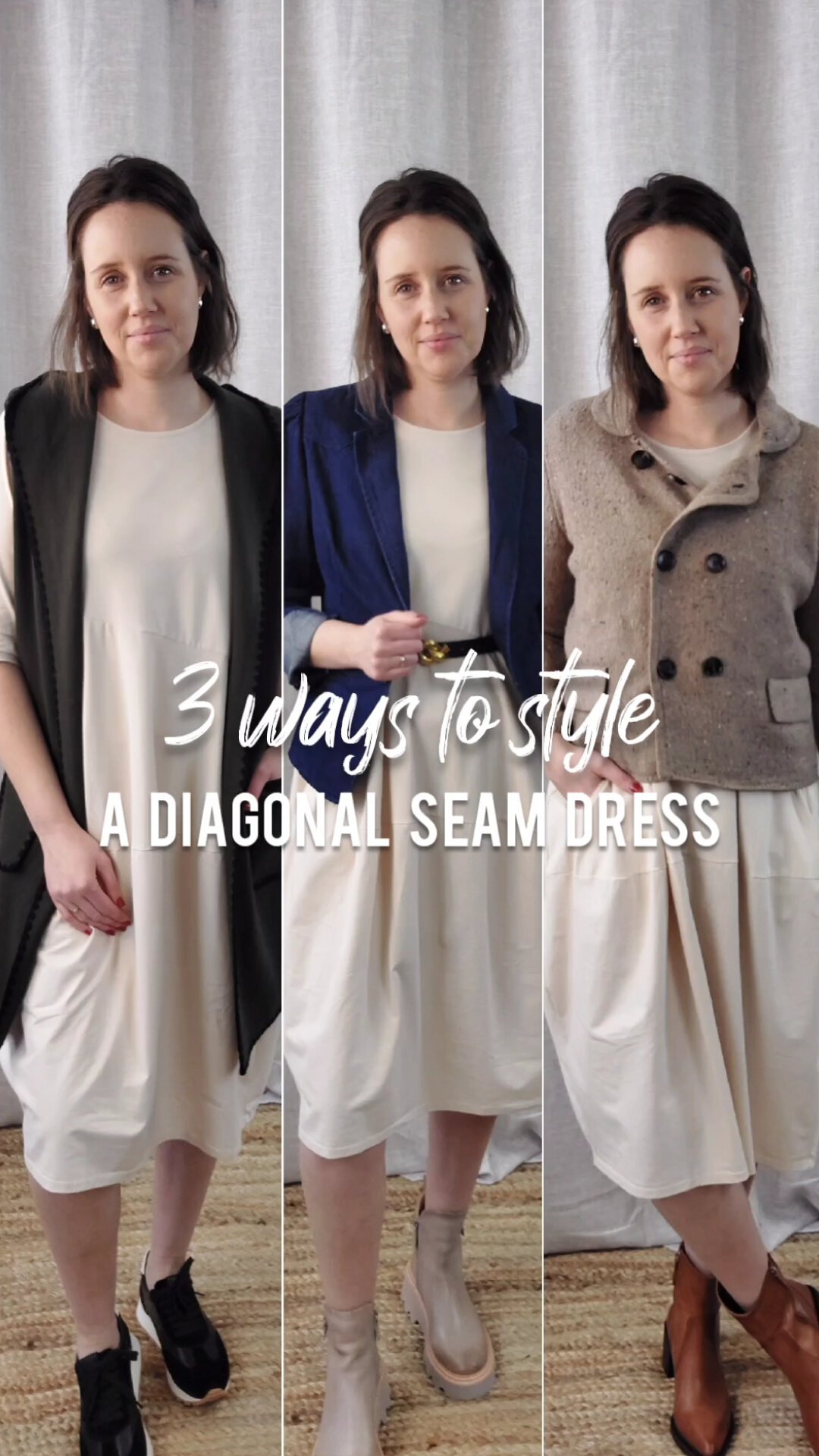 Tirelli Diagonal Seam Dress