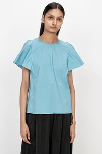 Veronika Maine Crisp Fluted Sleeve Top