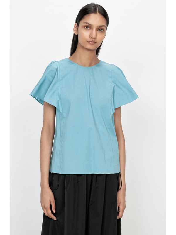 Veronika Maine Crisp Fluted Sleeve Top