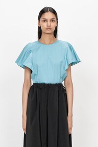 Veronika Maine Crisp Fluted Sleeve Top