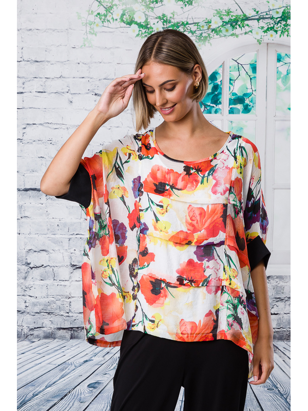 Democracy Ruth Pleated Oversize Top