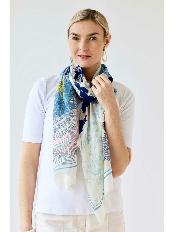 Archer House Landscape Print Scarf