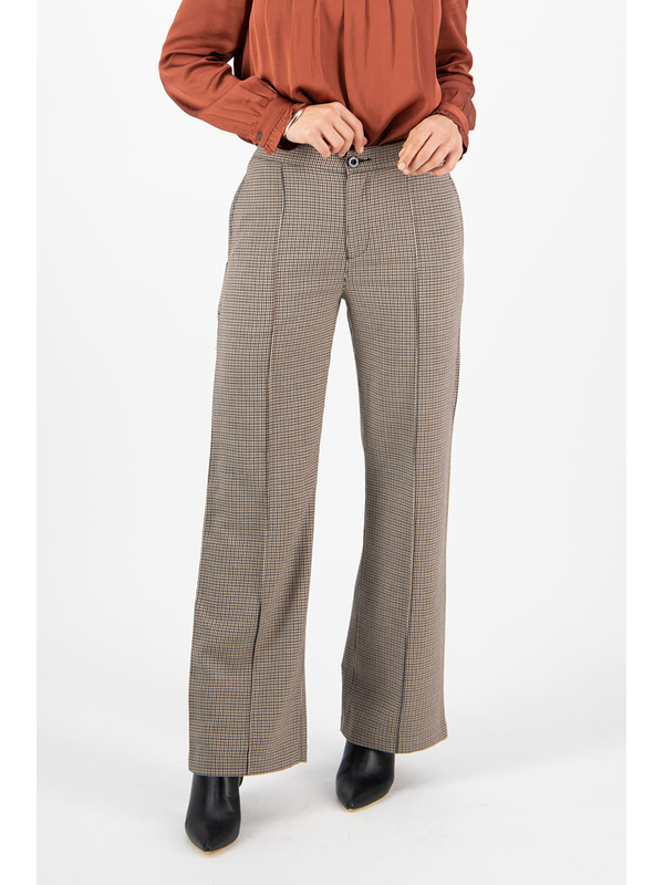 Vassalli Wide Leg Check Dress Pant - Quinn