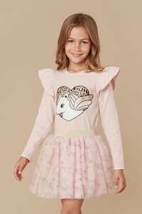 Huxbaby Unicorn Heart Frill Top