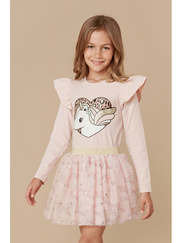 Huxbaby Unicorn Heart Frill Top