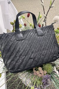 Pierre Cardin Leather Woven Embossed Tote Bag