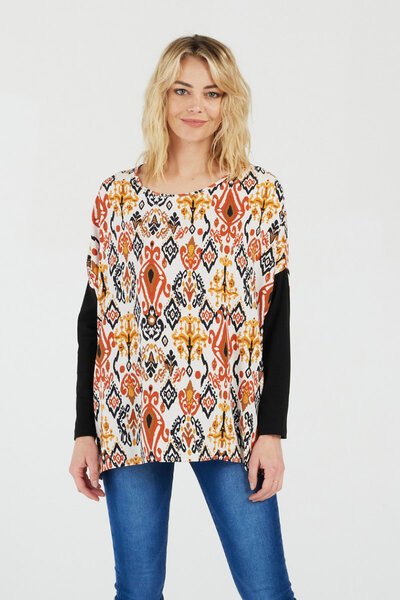 Zafina Print Sunset Top-sale-Preen