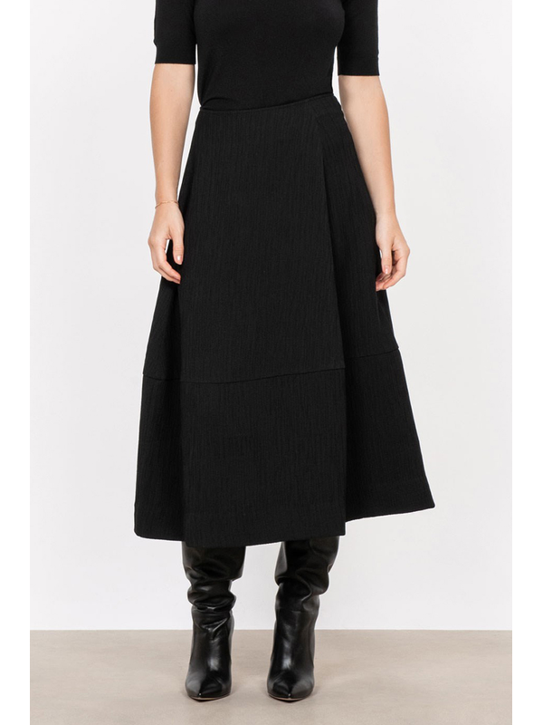 Veronika Maine Crinkle Weave Midi Skirt