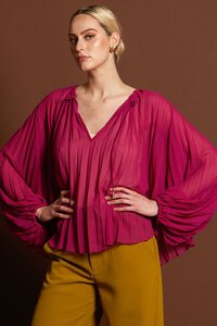 Fate + Becker Jolene Pleated Boho Sleeve Top