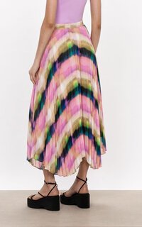 Veronika Maine Murano Check Chiffon Pleat Skirt