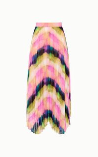 Veronika Maine Murano Check Chiffon Pleat Skirt