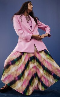 Veronika Maine Murano Check Chiffon Pleat Skirt