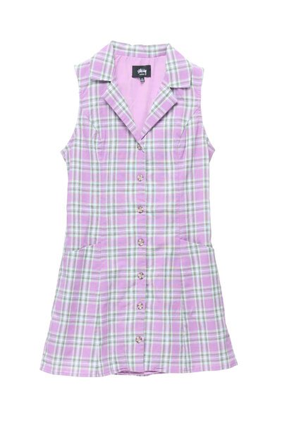 Stussy Check Tie Back Dress-new-Preen