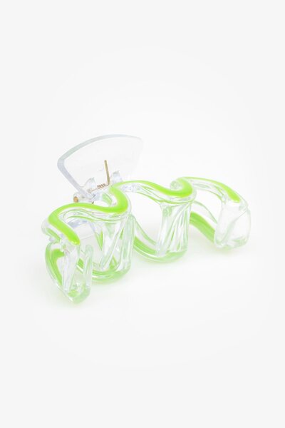 Antler Green Swirl Claw Clip-new-Preen