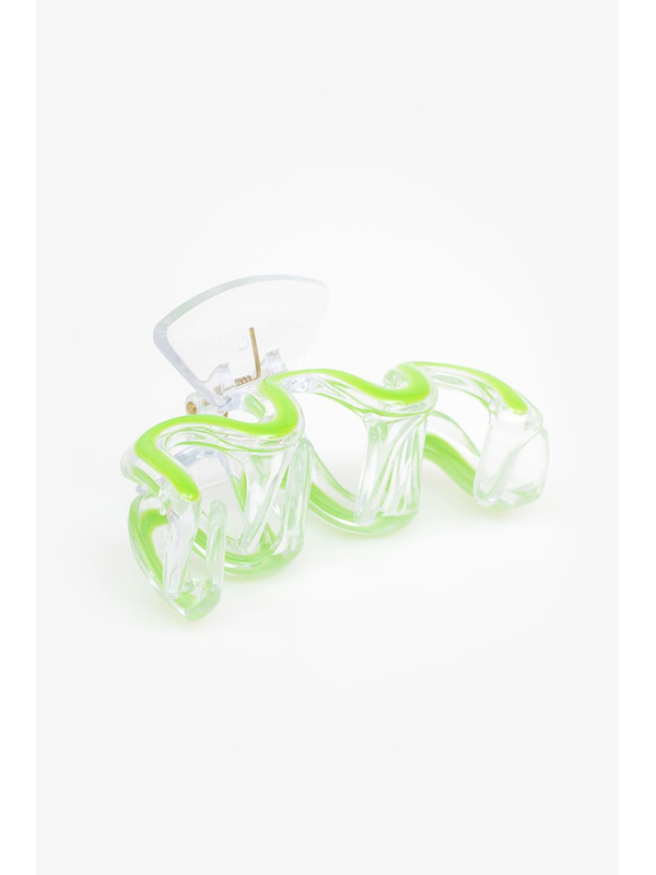 Antler Green Swirl Claw Clip