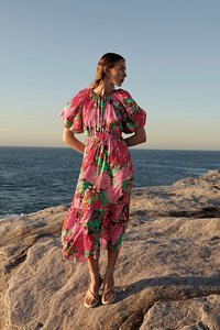 Veronika Maine Majorca Latern Sleeve Midi Dress