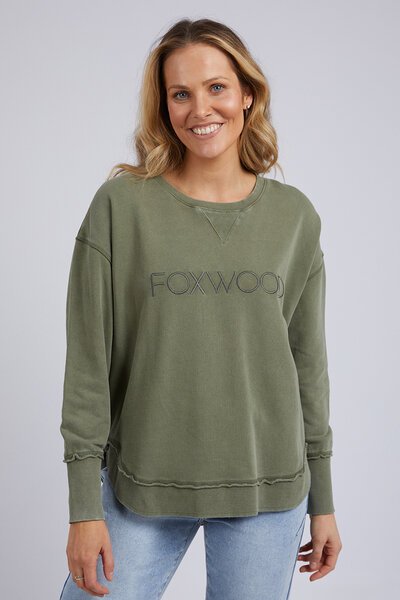 Foxwood Washed Simplified Crew-new-Preen