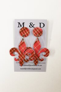 M & D Patterned Fleur Earrings