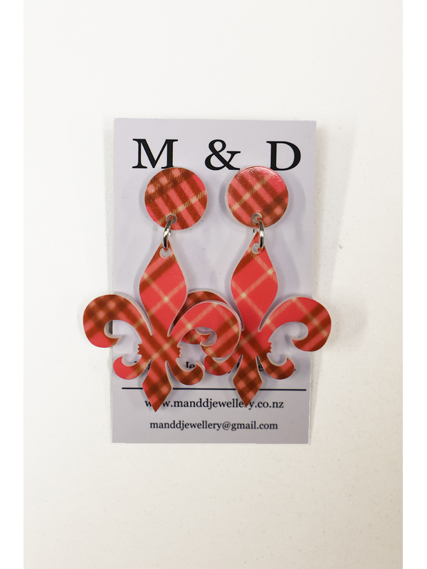 M & D Patterned Fleur Earrings