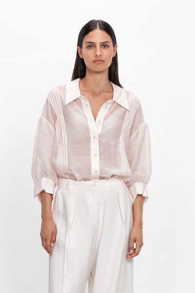 Veronika Maine Sheer Tencel Shirt-sale-Preen