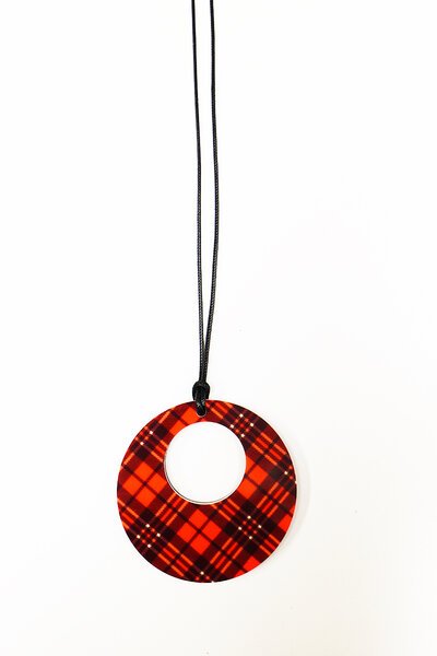 M & D Tartan Circle Necklace-accessories-Preen