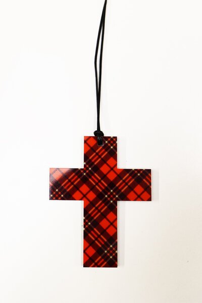 M & D Tartan Cross Necklace-accessories-Preen