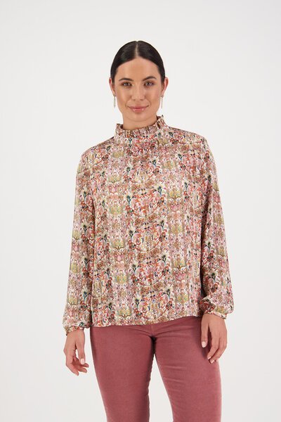 Vassalli Ruffle Neck Top- Eden-new-Preen