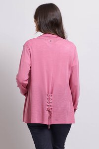 Foil Open Front Tie Detail Cardi