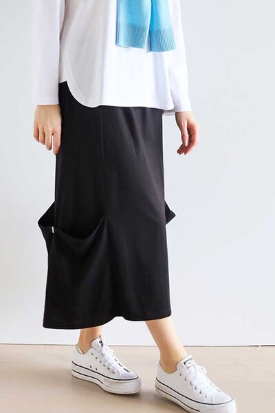 White on Black Pocket Skirt-new-Preen