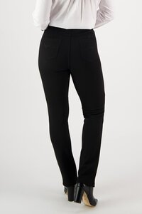 Vassalli Slim Full Length Wool Pull On Pant- Black