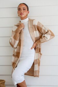 Miss Manlow Hooded Checkerboard Cardi