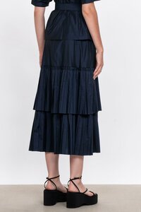 Veronika Maine Taffeta Pleat Maxi Skirt