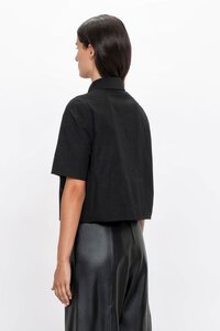 Veronika Maine Twill Tafetta Crop Shirt