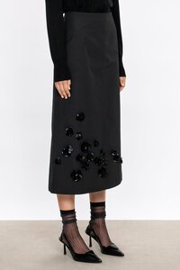 Veronika Maine Twill Tafetta Midi Skirt
