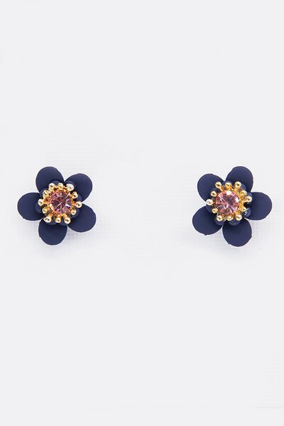 Stella + Gemma Flower Earring w Stone-shop-by-label-Preen