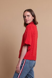 Memo Cowl Neck Cable Knit Jumper