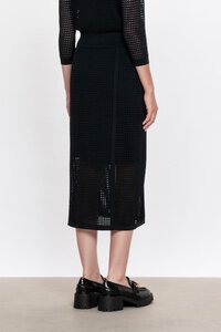 Veronika Maine Perforated Knit Midi Skirt