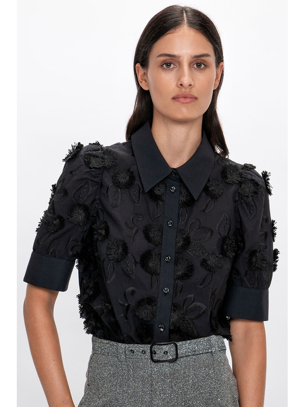 Veronika Maine 3D Floral Cotton Shirt
