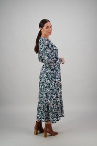 Vassalli Long Ruffle Neck Dress - Valentina