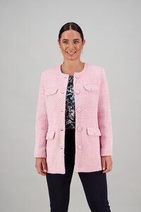 Vassalli Collarless Mid Length Wool Coat