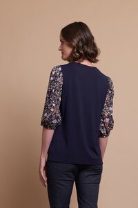 Oh Three Contrast Puff Sleeve Top