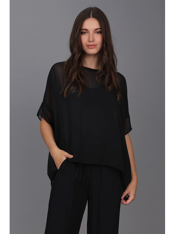 Storm Relaxed Sheer Short Sleeve Top