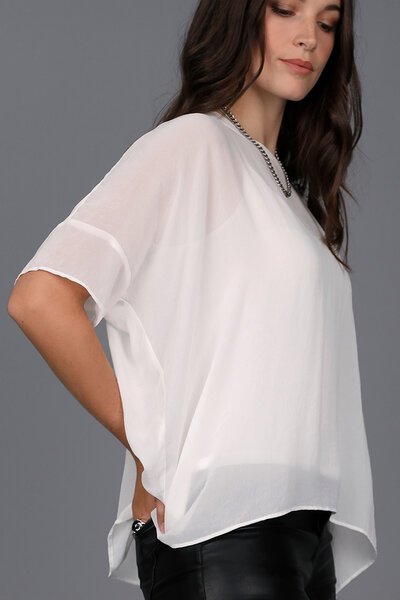 Storm Relaxed Sheer Short Sleeve Top-new-Preen