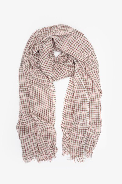 Antler Tattersall Check Scarf-shop-by-label-Preen