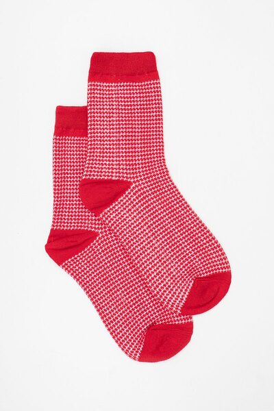 Antler Red Houndstooth Socks-new-Preen