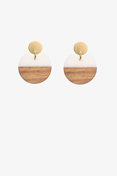 Antler Wooden Resin Earrings-shop-by-label-Preen